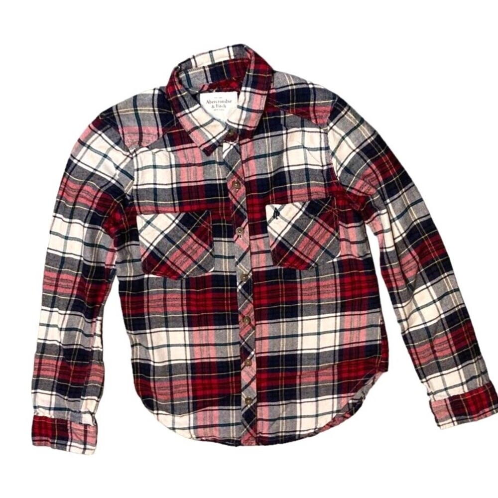 XS Women's long sleeve shirt Abercrombie & Fitch plaid cabincore normcore casual
